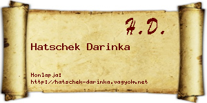 Hatschek Darinka névjegykártya